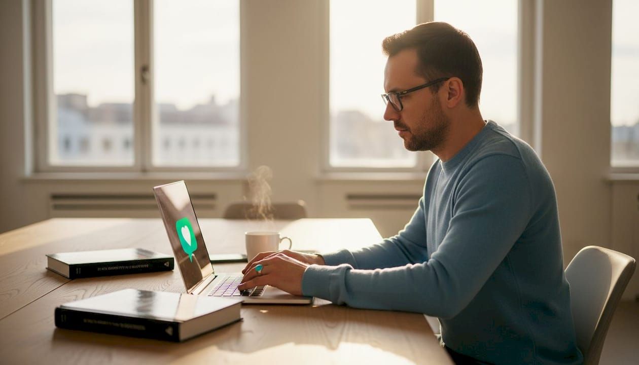 Ein IT-Experte arbeitet am Laptop, um die Systemsicherheit zu gewährleisten.