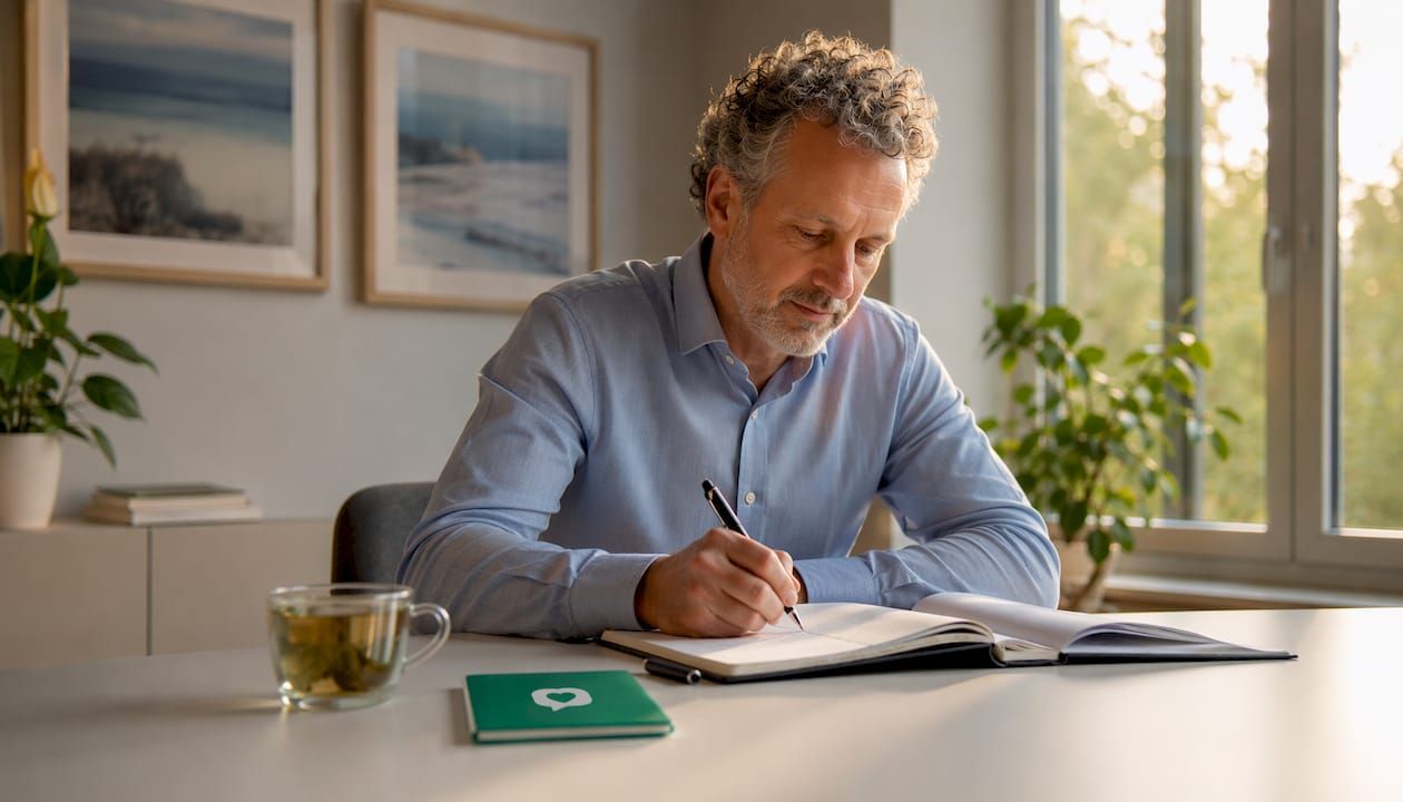 Psychotherapeutisches Beratungsgespräch im Praxisraum