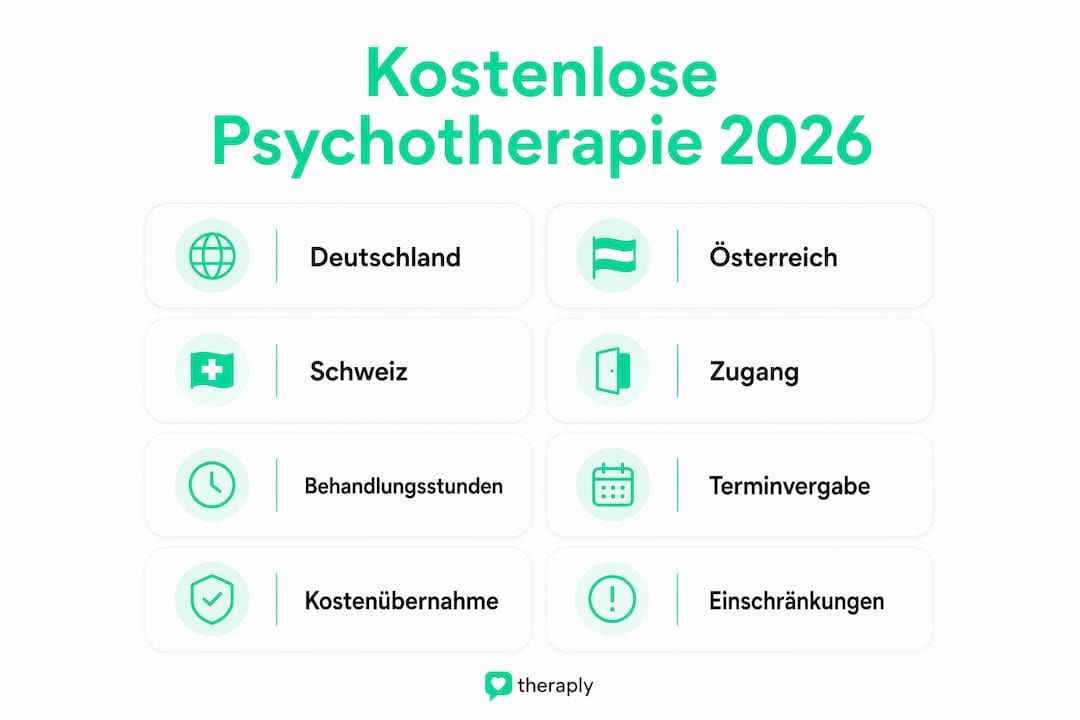 Übersicht: Kosten und Zugang zur Psychotherapie in Deutschland, Österreich und der Schweiz