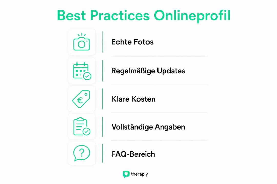 Übersicht: Die wichtigsten Tipps für ein überzeugendes Online-Therapeutenprofil